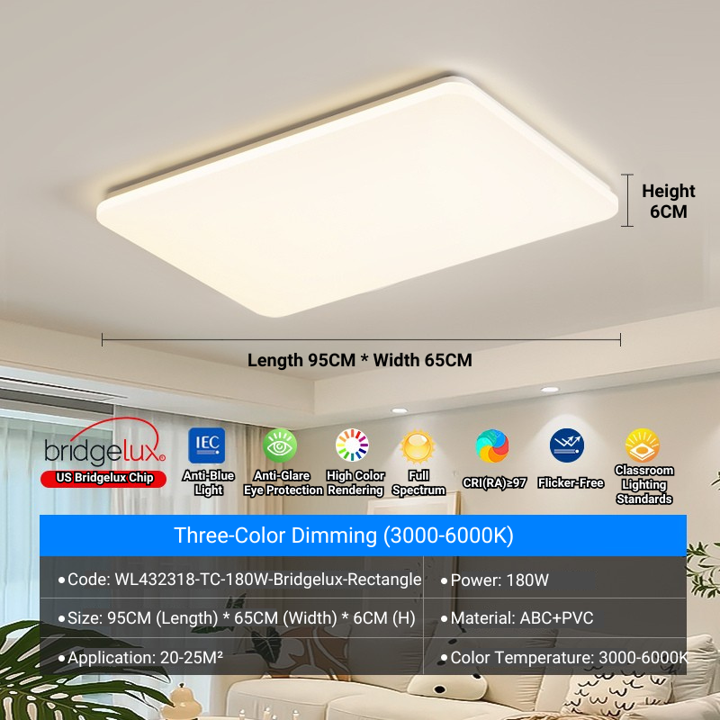 MoodNite Modern Minimalist White Ceiling Light with Bridgelux Chip