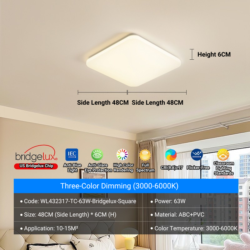 MoodNite Modern Minimalist White Ceiling Light with Bridgelux Chip
