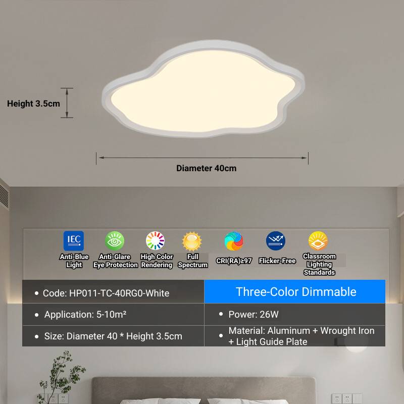 MoodNite Modern Simple Creamy Cloud Ceiling Light Versatile Main Light