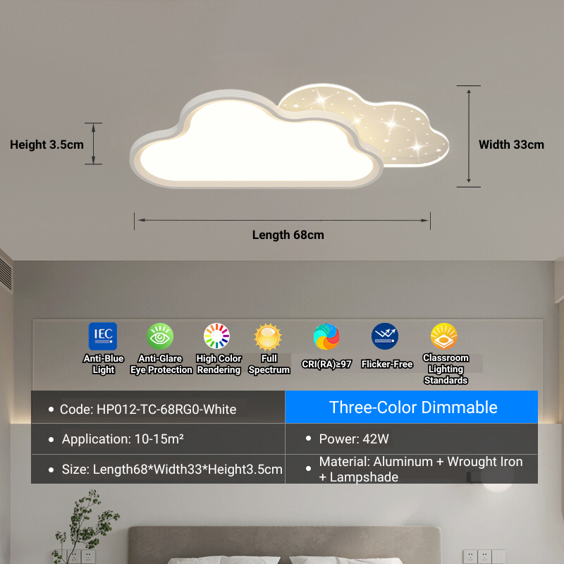 MoodNite Modern Simple Creamy Cloud Ceiling Light Versatile Main Light