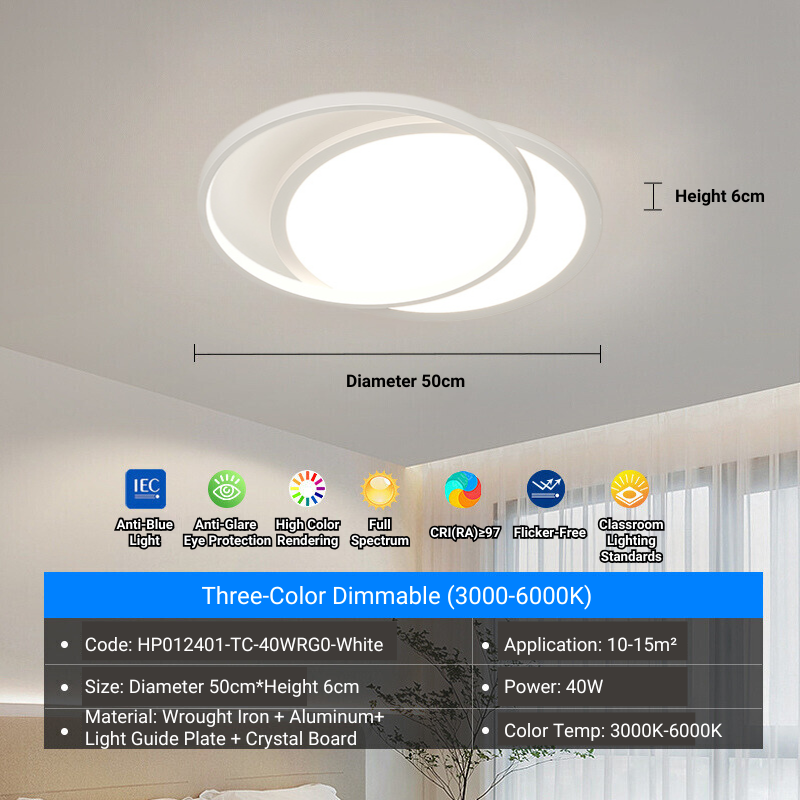 MoodNite Modern Elegant Overlapping Rectangular Ceiling Light Full Spectrum