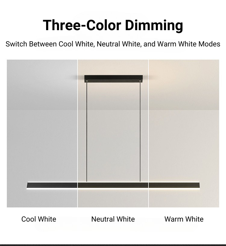 MoodNite Modern Minimalist Linear Pendant Light with Up and Down Lighting