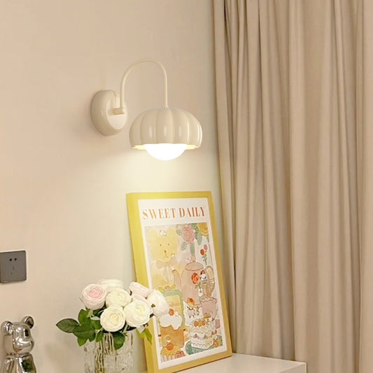 MoodNite Modern Minimalist Cream Style Pumpkin-Shaped Wall Light
