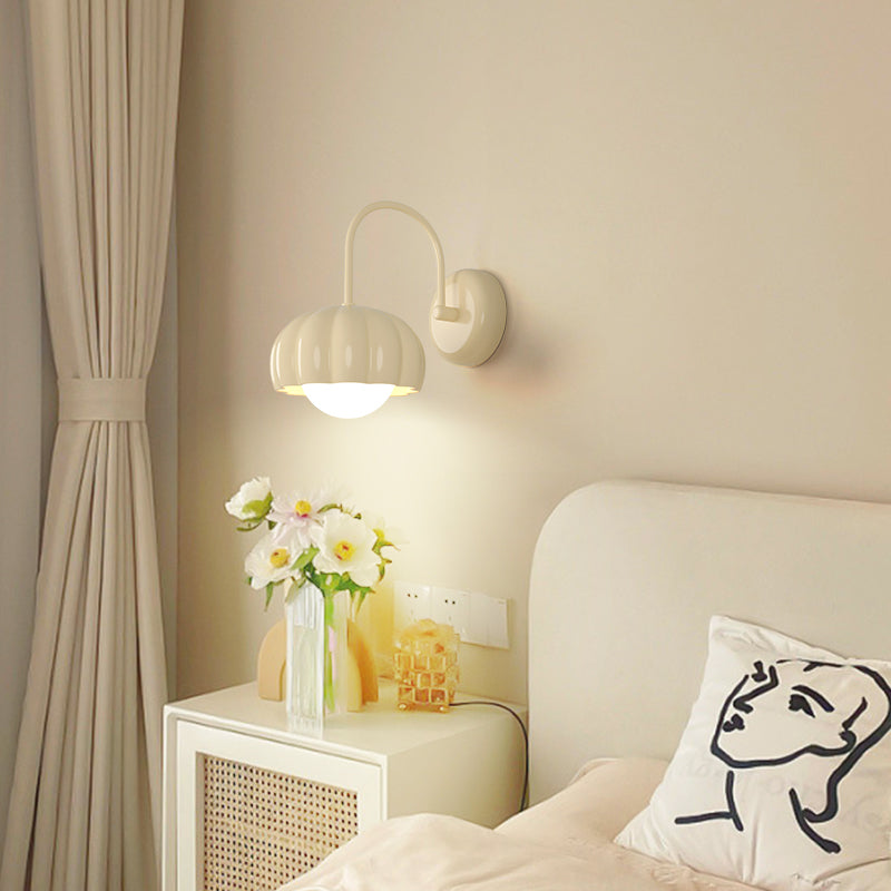 MoodNite Modern Minimalist Cream Style Pumpkin-Shaped Wall Light