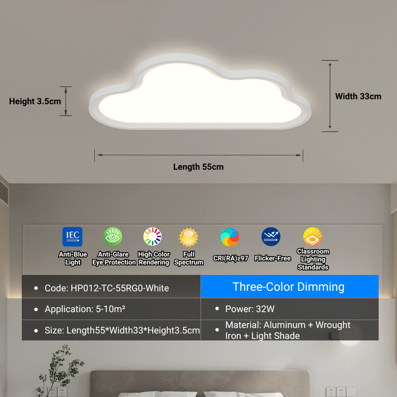 MoodNite Modern Simple Cloud Ceiling Light Creative Bedroom Light