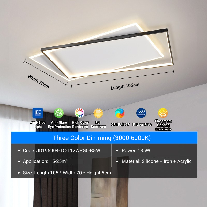 MoodNite Modern Minimalist Living Room Ceiling Light Ultra-Thin Eye-Protection