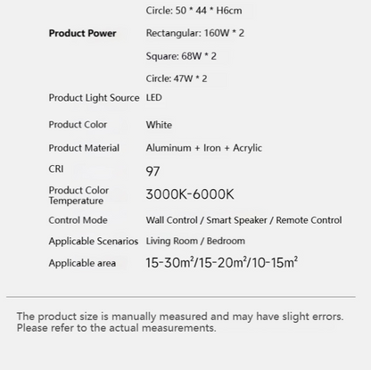 MoodNite Modern Simple Elegant Ceiling Light Versatile Main Light