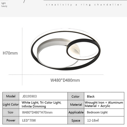MoodNite Modern Simple Ceiling Light Creative Round Bedroom Main Light