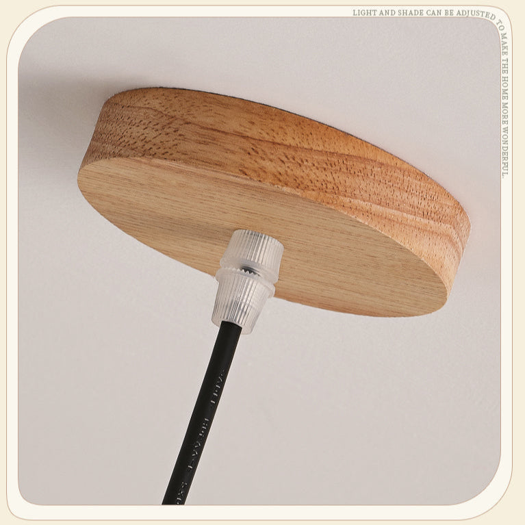 MoodNite Japanese Style Natural Wood Woven Pendant Light