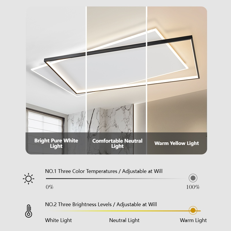 MoodNite Modern Minimalist Living Room Ceiling Light Ultra-Thin Eye-Protection
