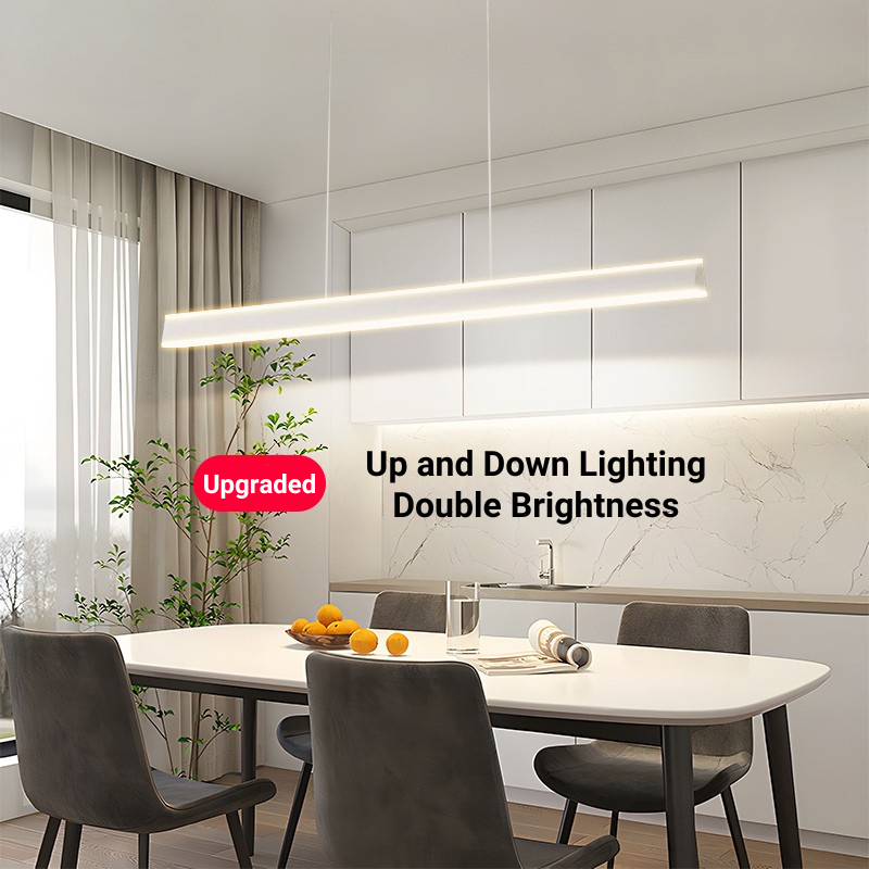 MoodNite Modern Minimalist Linear Pendant Light with Up and Down Lighting