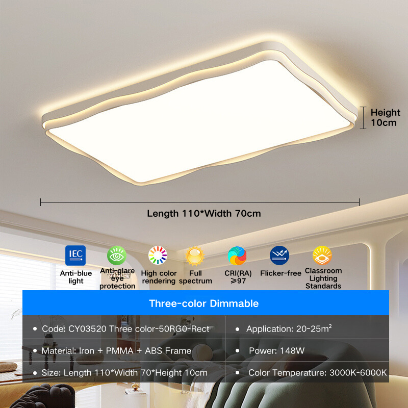 MoodNite Wave Design Ceiling Light Cream Style Living Room Main Light