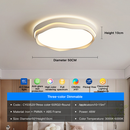 MoodNite Wave Design Ceiling Light Cream Style Living Room Main Light