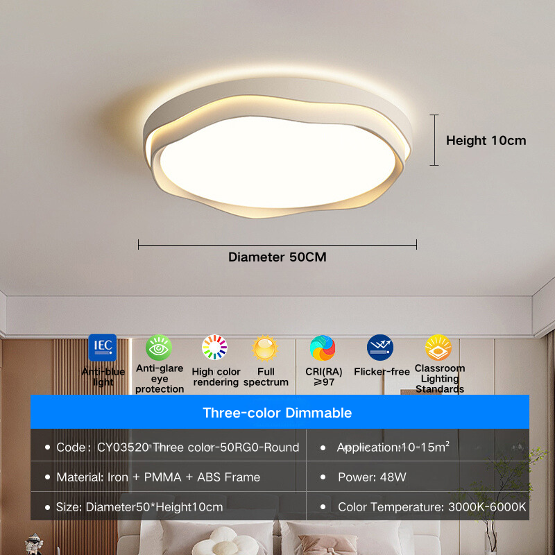 MoodNite Wave Design Ceiling Light Cream Style Living Room Main Light