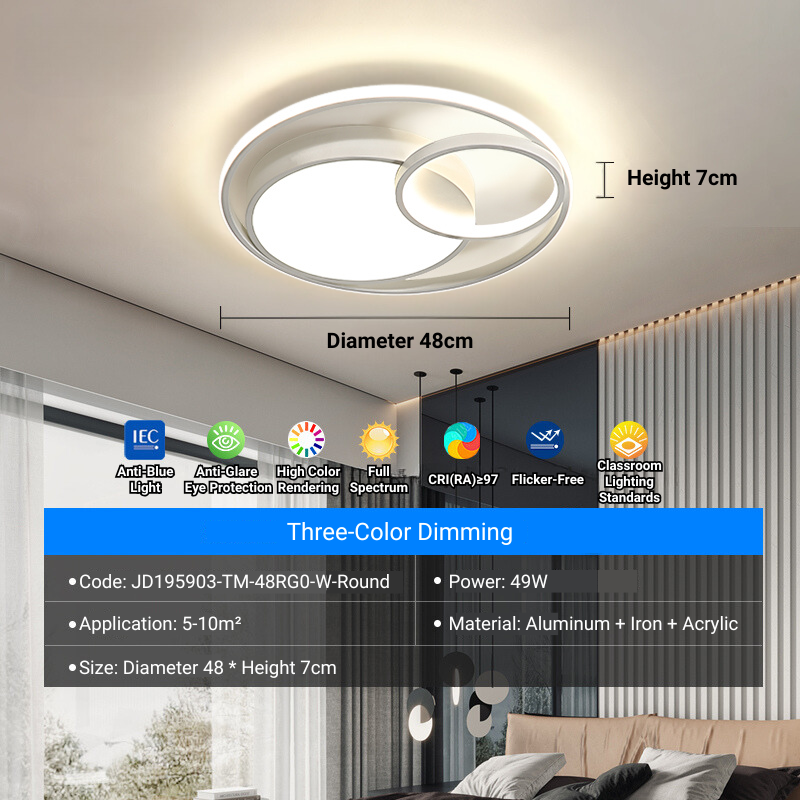 MoodNite Modern Simple Ceiling Light Creative Round Bedroom Main Light