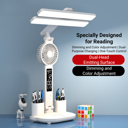 MoodNite DualPanel Eye-Protection Fan LED Desk Light
