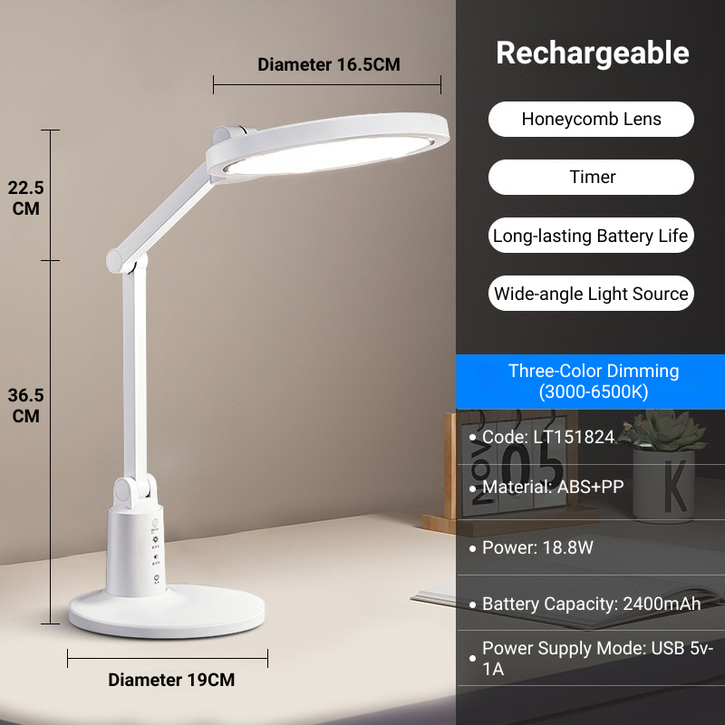 MoodNite Eye-Protection Rechargeable LED Reading Table Light