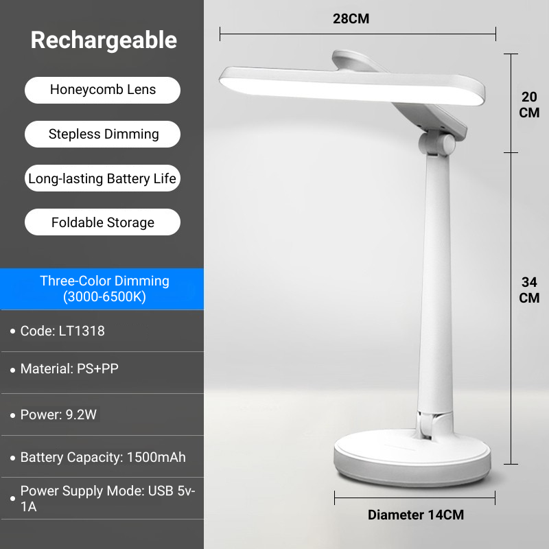 MoodNite Eye-Protection Rechargeable LED Reading Table Light