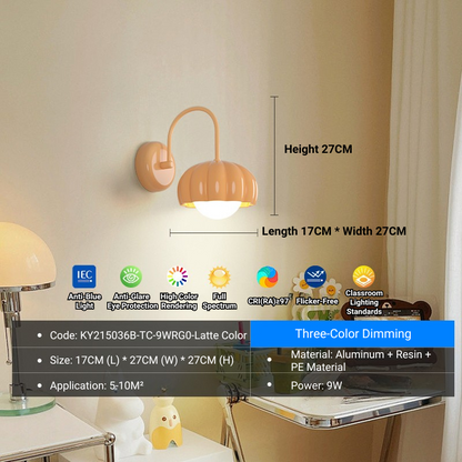 MoodNite Modern Minimalist Cream Style Pumpkin-Shaped Wall Light